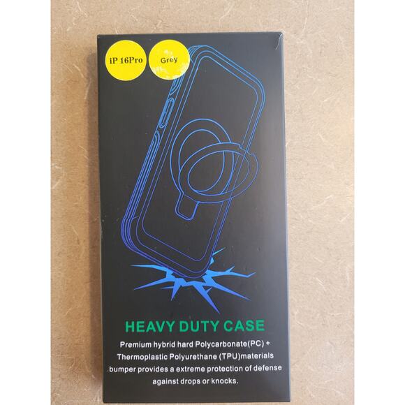 Heavy Duty iP 16 Pro Phone Case Gray 360 Protection NEW - Picture 1 of 5